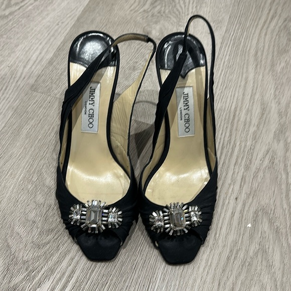 Jimmy Choo Shoes - Jimmy Choo Damon Swarovski Crystal Slingback Embellished Heels